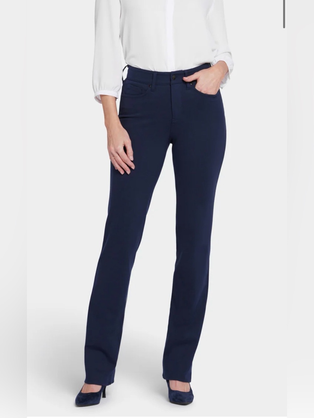 NYDJ Marilyn Straight Pants - Oxford Navy size 8